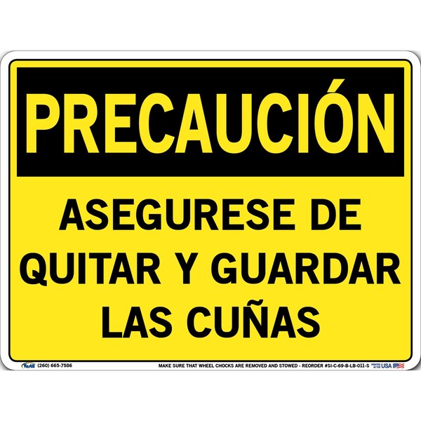 Vinyl Label Sign, 9-1/2" Height, 12-1/2" Width, Vinyl Label, Rectangle, Spanish